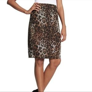 Chicos Animal Leopard Print Skirt Knit Size 0 (4-6)